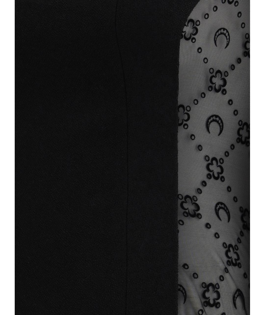 MARINE SERRE Черное шерстяное коктейльное платье, фото 3