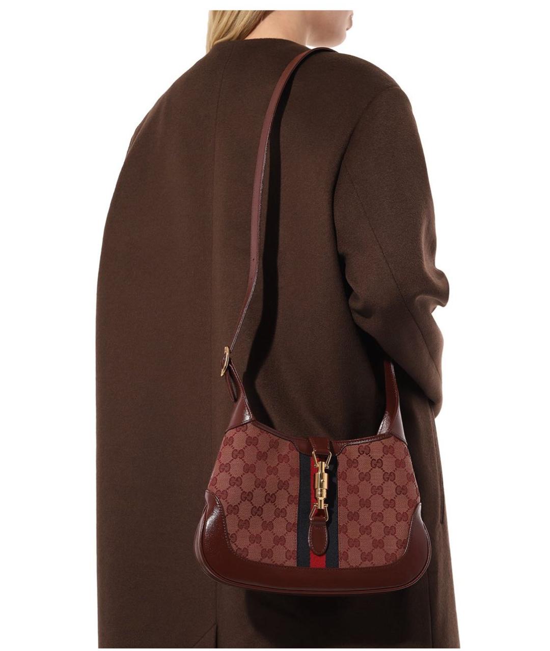 GUCCI Бордовая кожаная сумка через плечо, фото 7