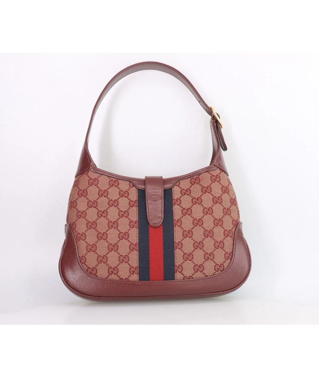 GUCCI Бордовая кожаная сумка через плечо, фото 5