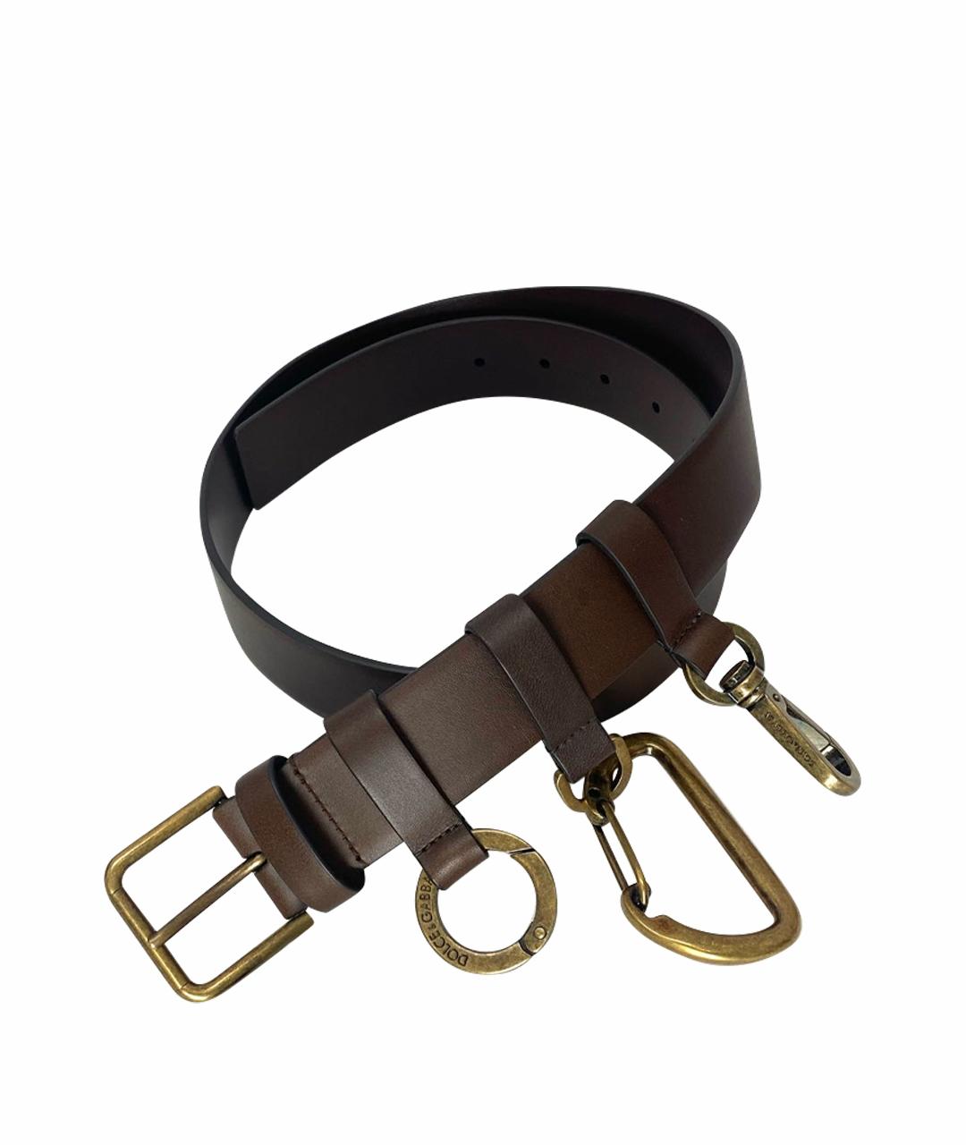 DOLCE&GABBANA Коричневый кожаный ремень, фото 1