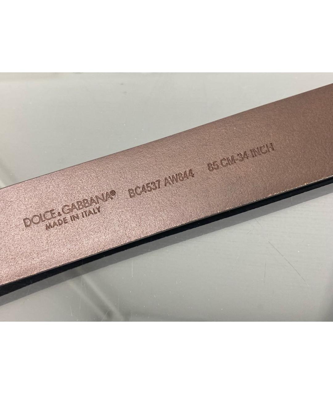 DOLCE&GABBANA Коричневый кожаный ремень, фото 3