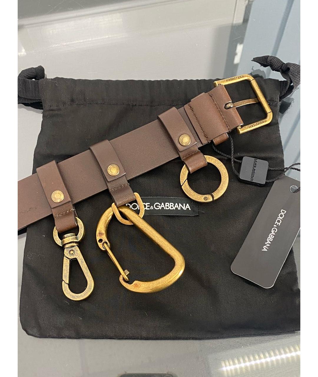 DOLCE&GABBANA Коричневый кожаный ремень, фото 4