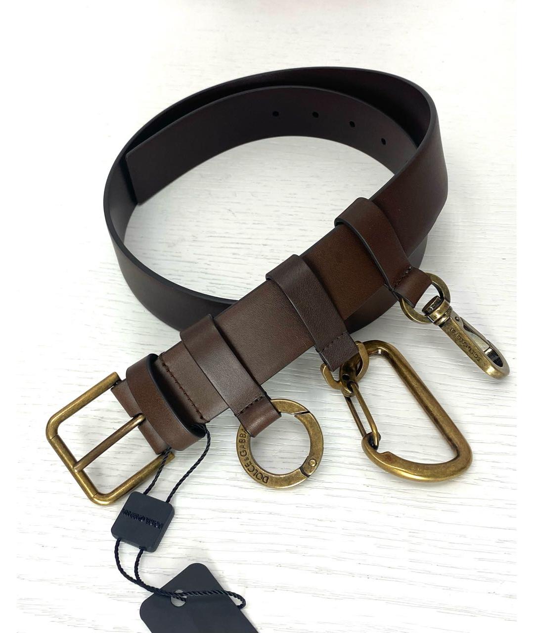 DOLCE&GABBANA Коричневый кожаный ремень, фото 9