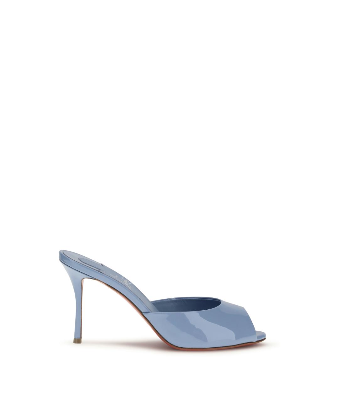 CHRISTIAN LOUBOUTIN Голубые кожаные мюли, фото 1