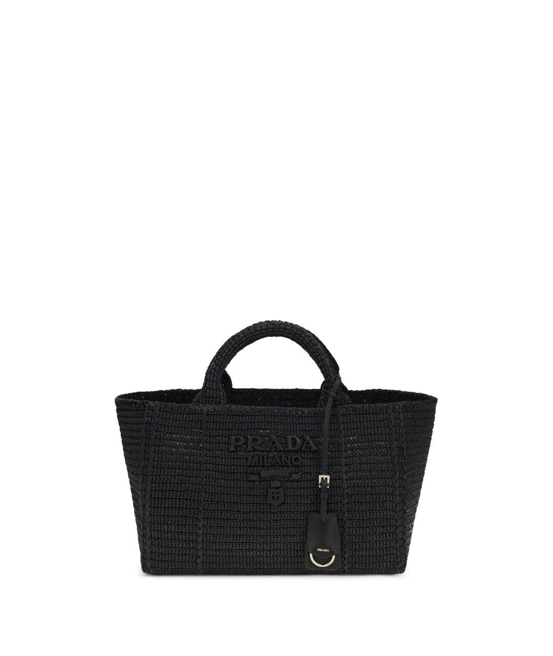 PRADA Черная пелетеная сумка тоут, фото 1