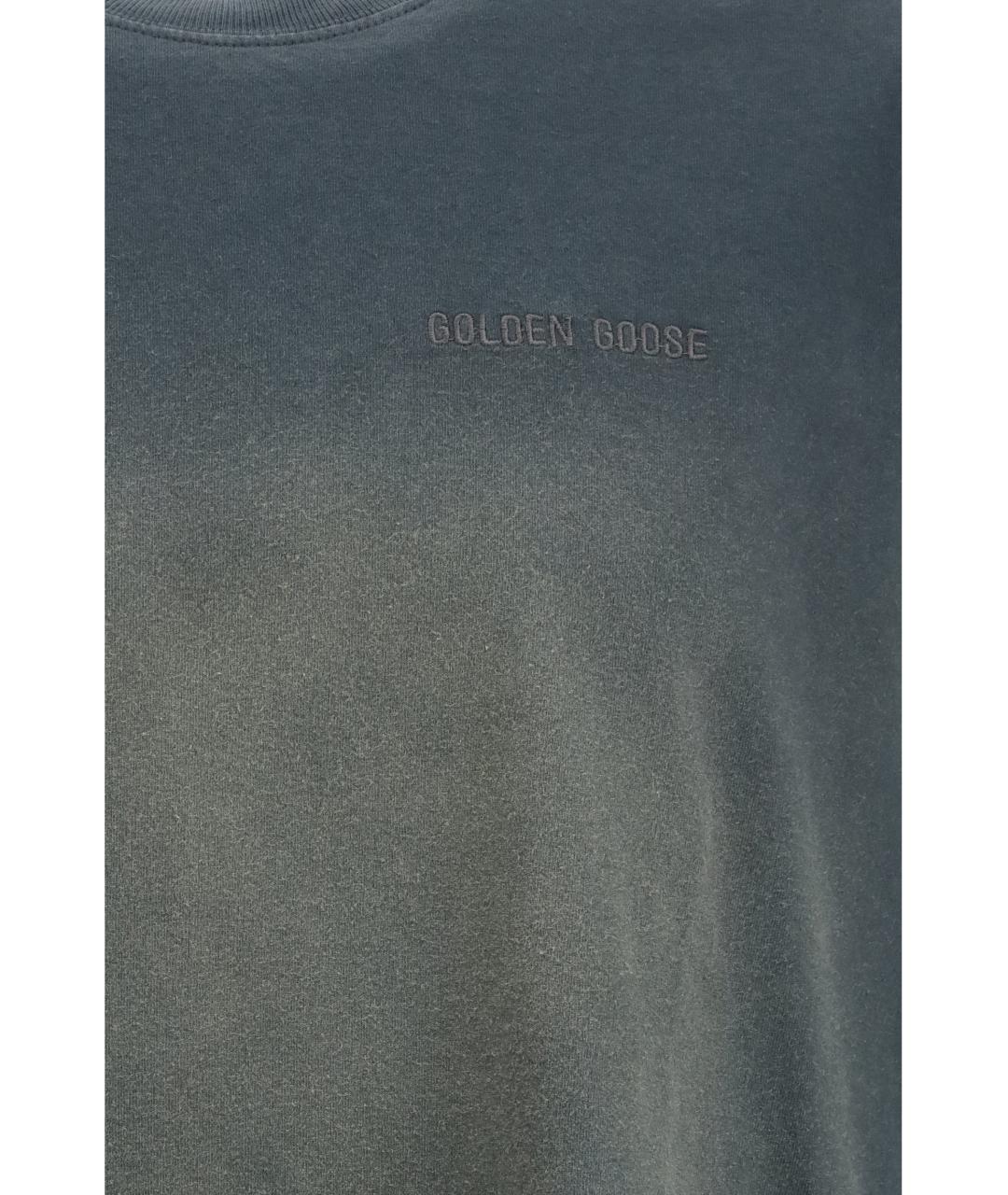 GOLDEN GOOSE DELUXE BRAND Черная хлопковая футболка, фото 3