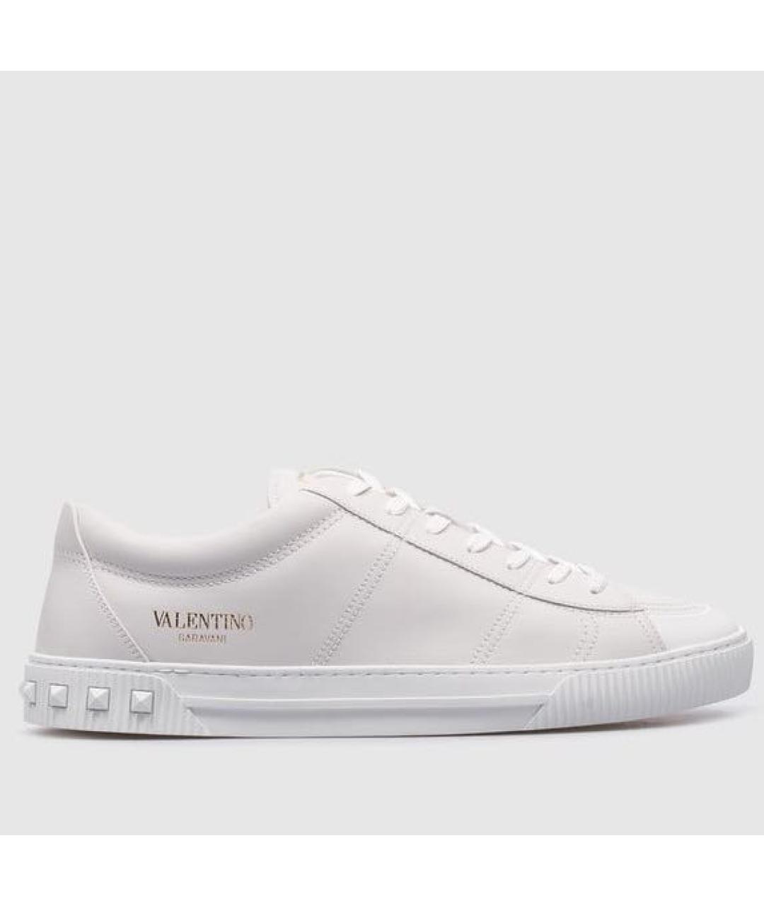 VALENTINO Белые кожаные низкие кроссовки / кеды, фото 5