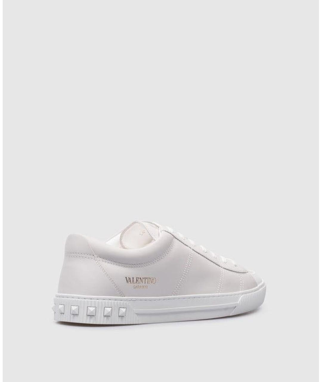 VALENTINO Белые кожаные низкие кроссовки / кеды, фото 3