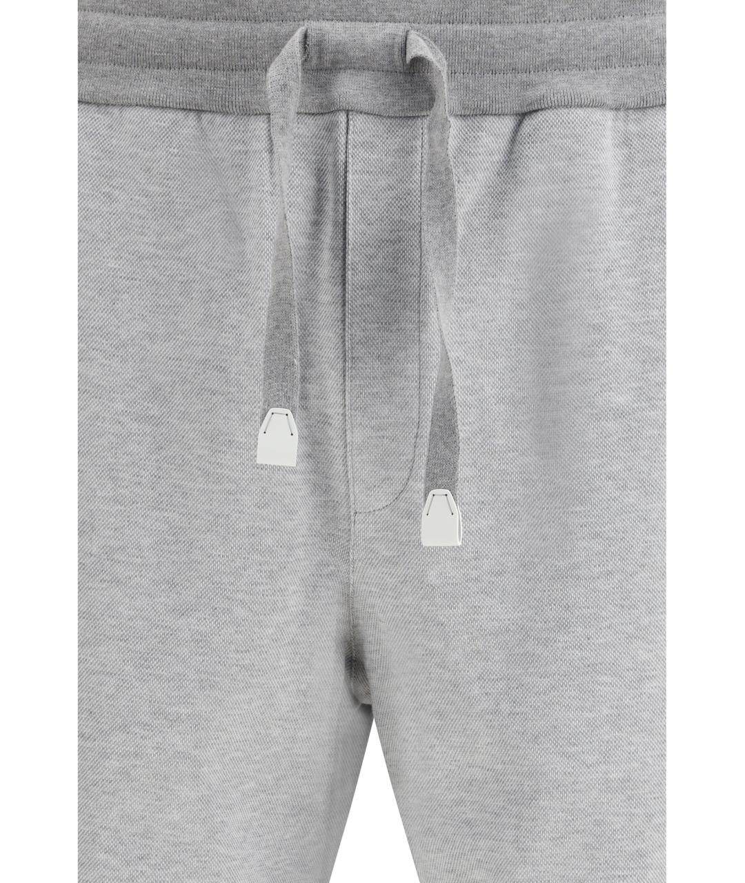 BRIONI Голубые хлопковые повседневные брюки, фото 3