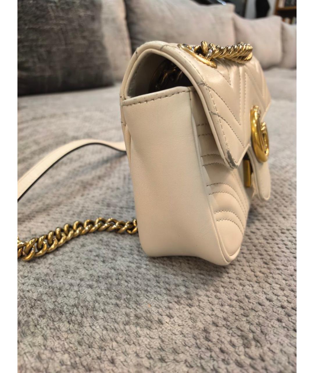 GUCCI Бежевая кожаная сумка через плечо, фото 2