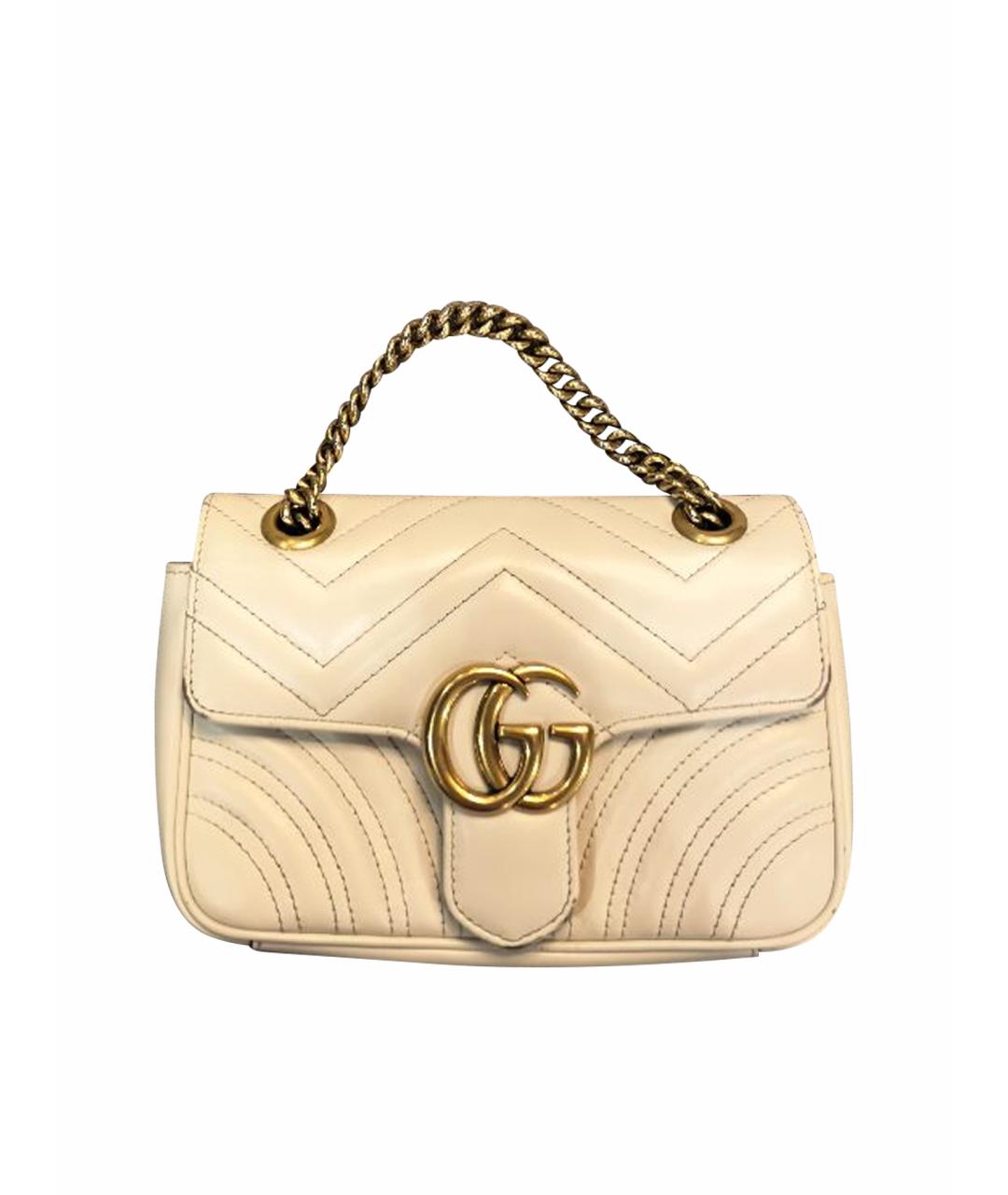 GUCCI Бежевая кожаная сумка через плечо, фото 1