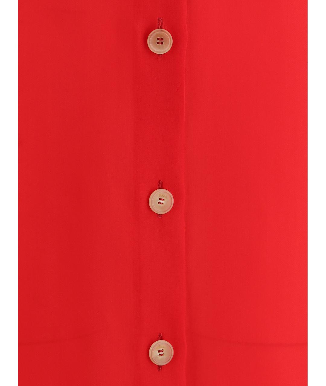 KHAITE Красное шелковое повседневное платье, фото 3