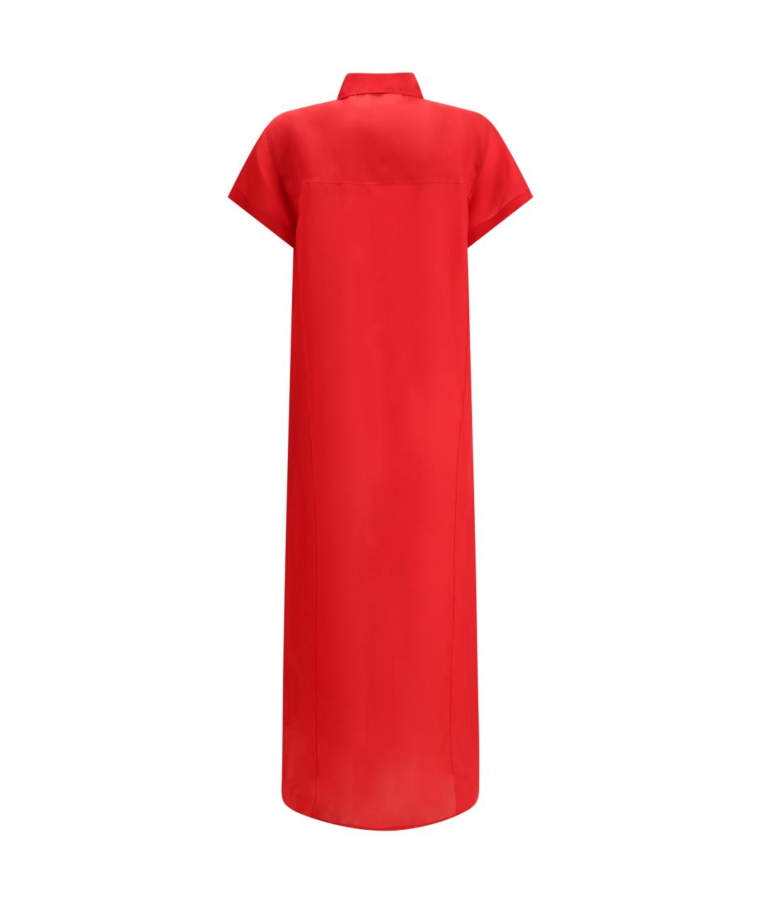 KHAITE Красное шелковое повседневное платье, фото 2