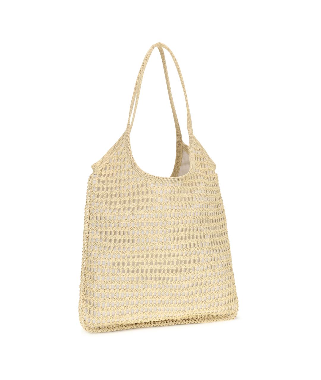 MIU MIU Бежевая пелетеная сумка тоут, фото 3