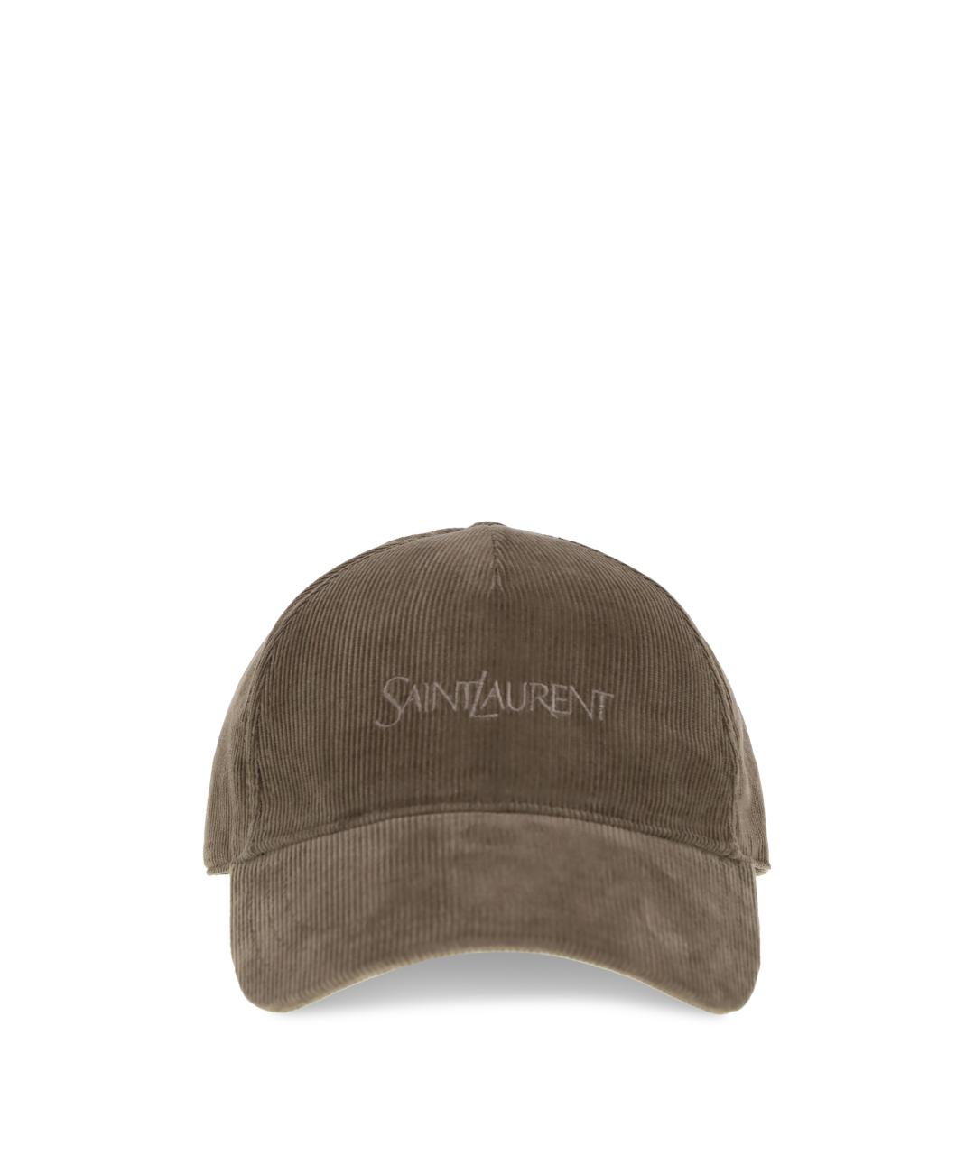 SAINT LAURENT Хаки хлопковая кепка, фото 1