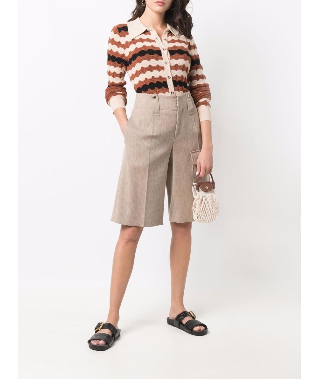 LONGCHAMP Бежевая хлопковая сумка с короткими ручками, фото 2