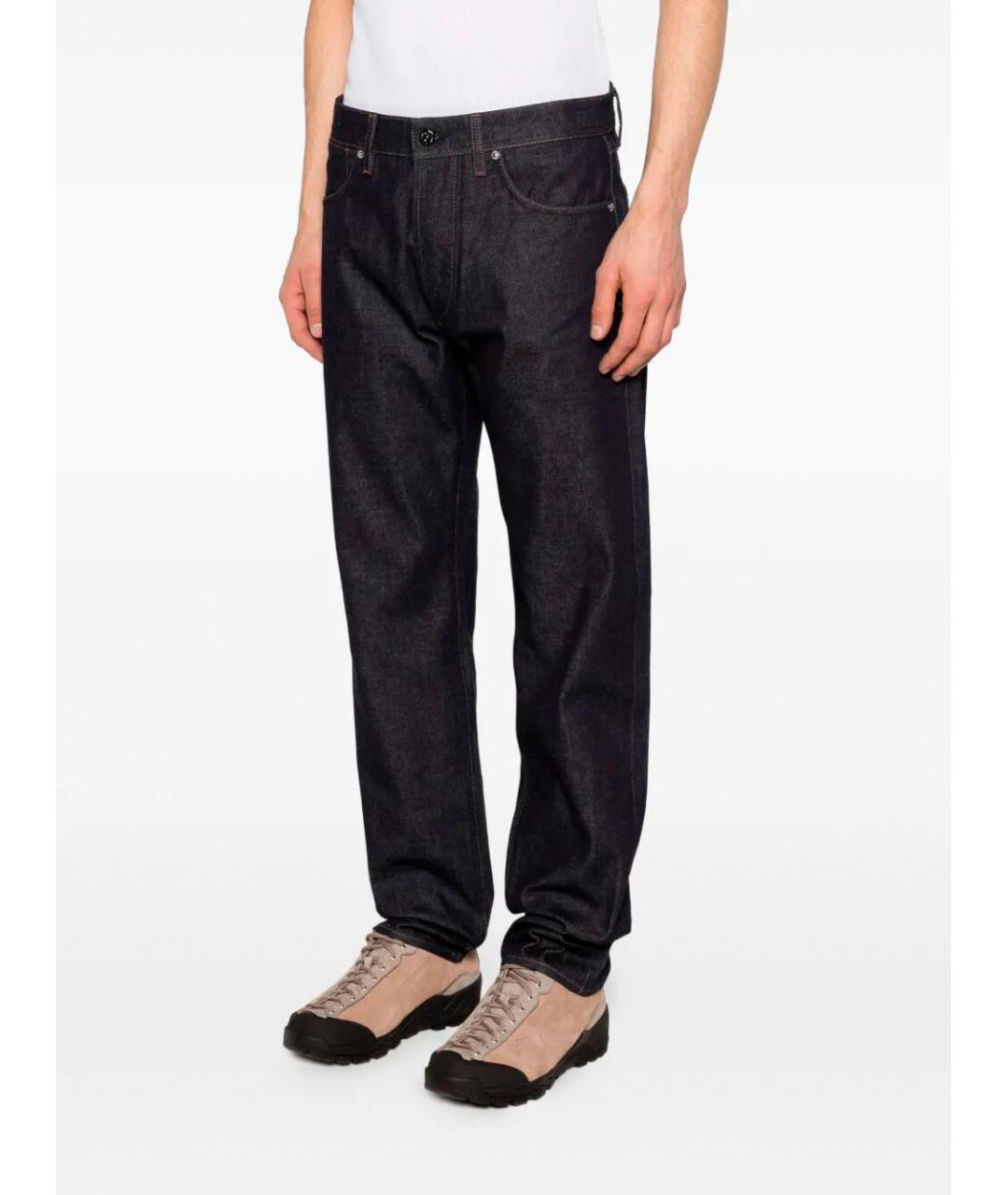 STONE ISLAND Темно-синие хлопковые прямые джинсы, фото 5