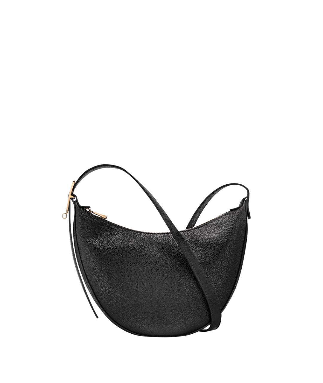 LONGCHAMP Черная кожаная сумка через плечо, фото 1