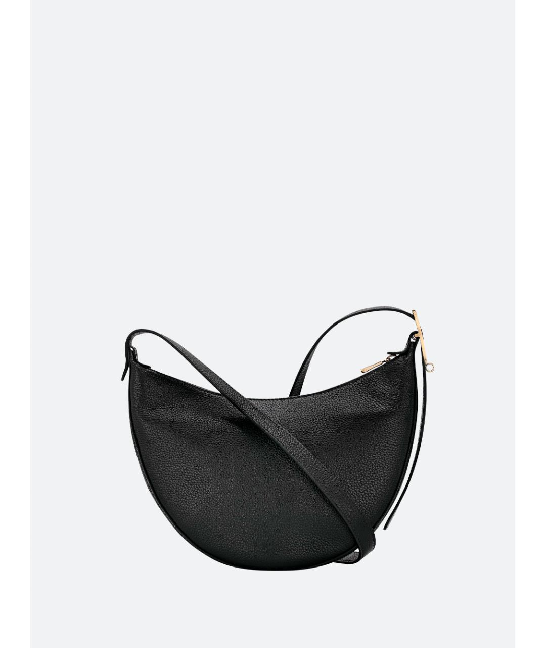 LONGCHAMP Черная кожаная сумка через плечо, фото 2