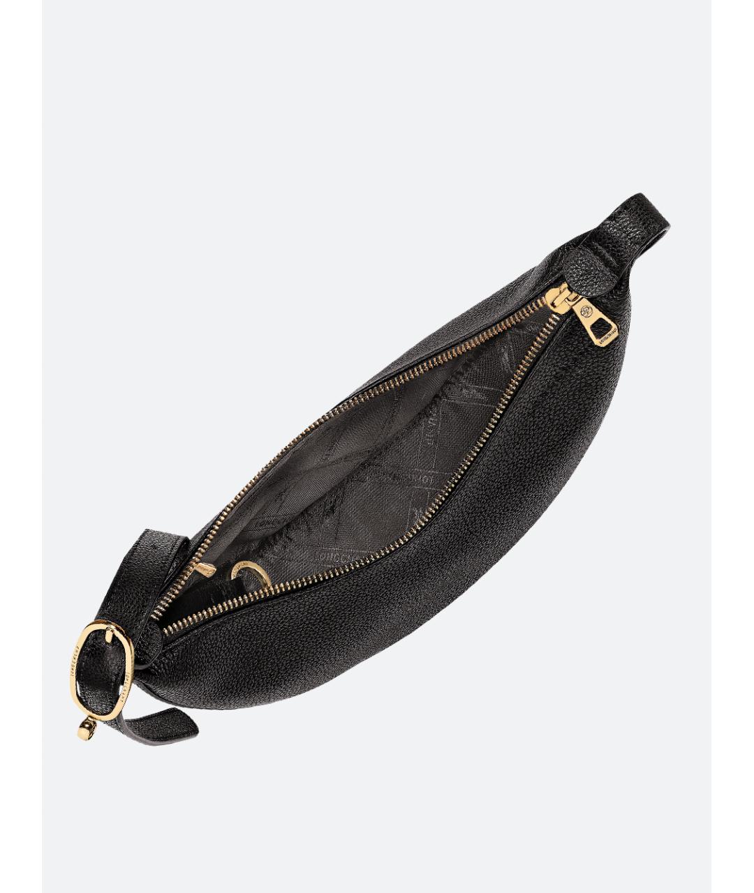 LONGCHAMP Черная кожаная сумка через плечо, фото 4