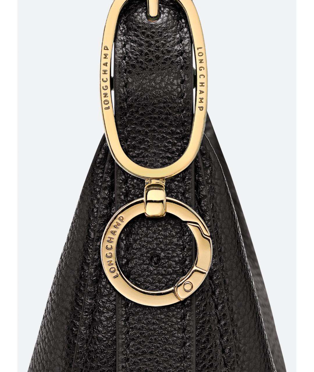 LONGCHAMP Черная кожаная сумка через плечо, фото 5