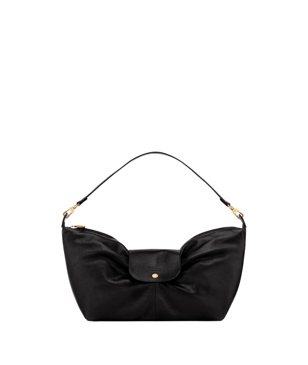 LONGCHAMP Черная кожаная сумка через плечо, фото 1