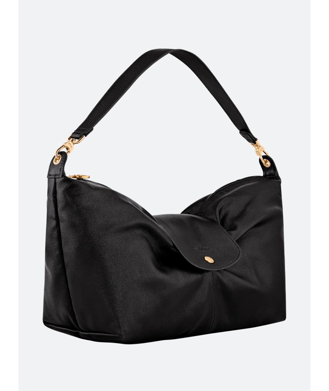 LONGCHAMP Черная кожаная сумка через плечо, фото 3