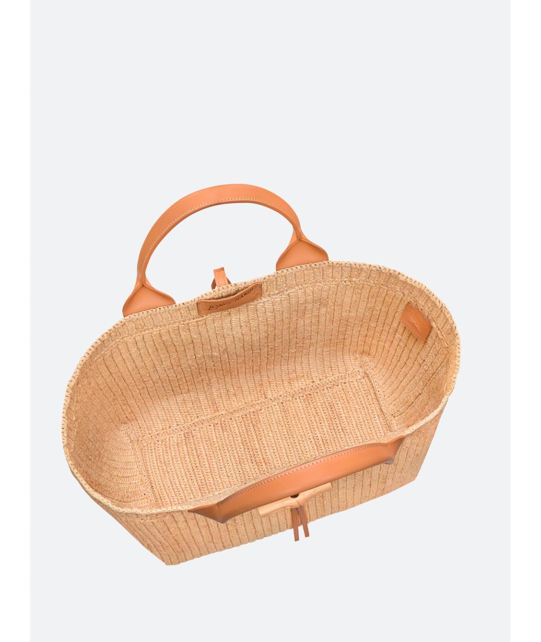 LONGCHAMP Бежевая пелетеная сумка тоут, фото 5