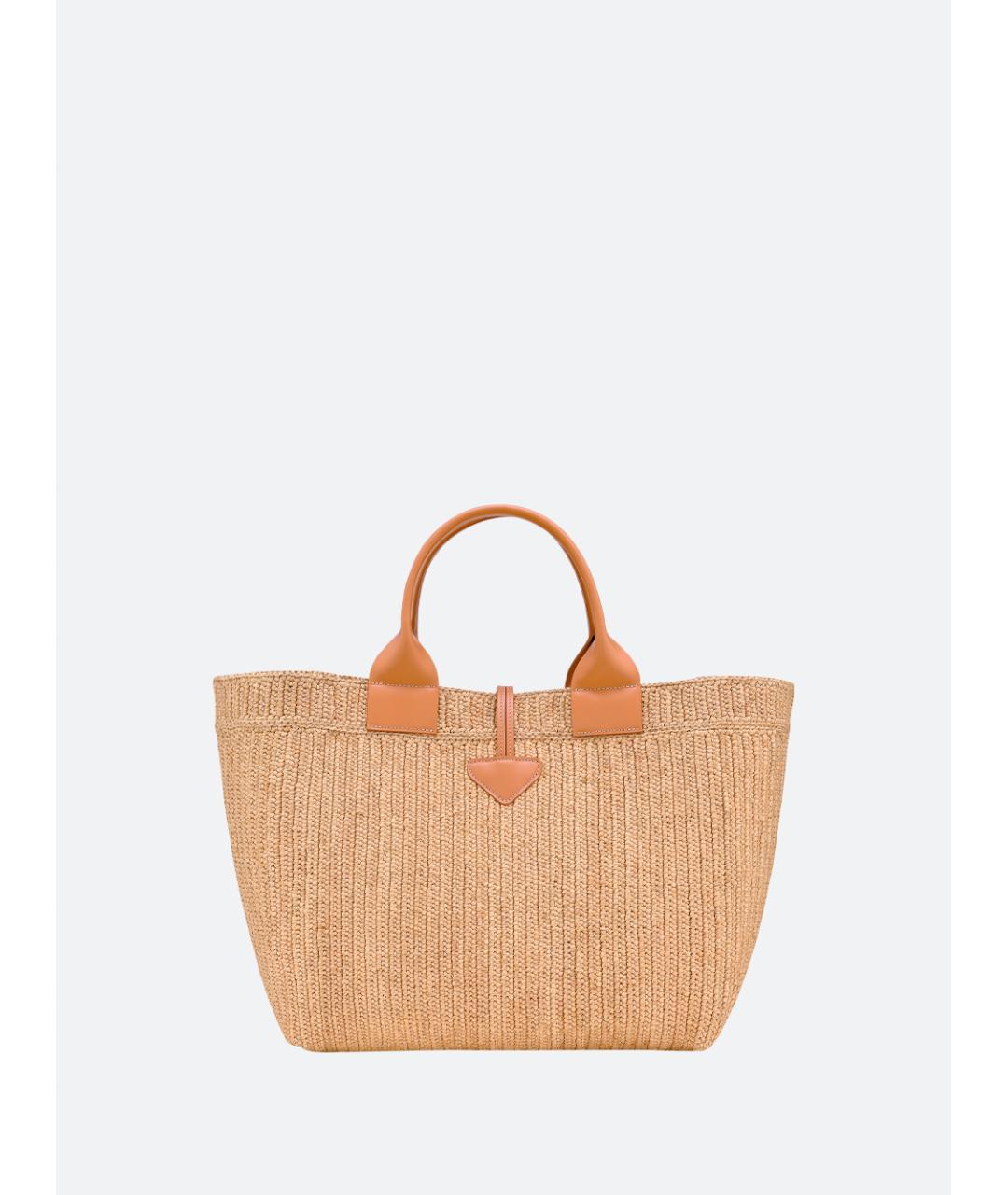 LONGCHAMP Бежевая пелетеная сумка тоут, фото 2