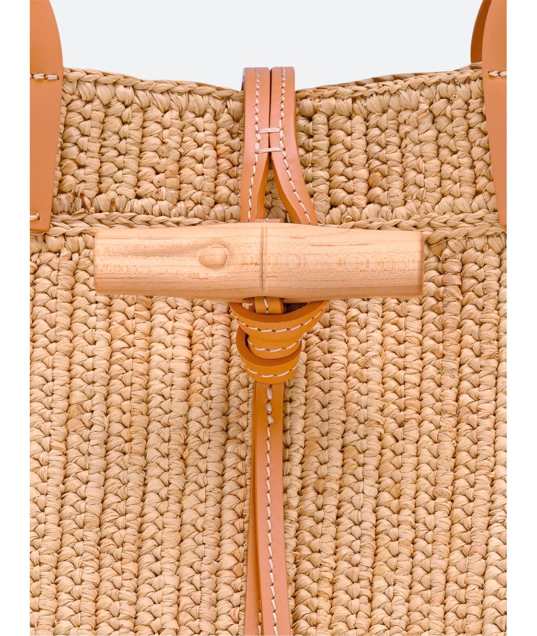 LONGCHAMP Бежевая пелетеная сумка тоут, фото 4