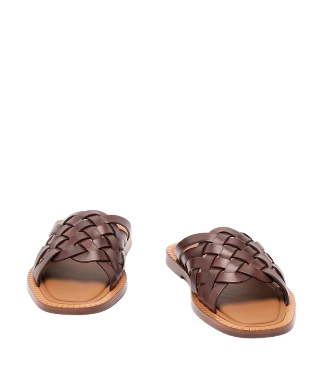 MIU MIU Коричневые кожаные сандалии, фото 2