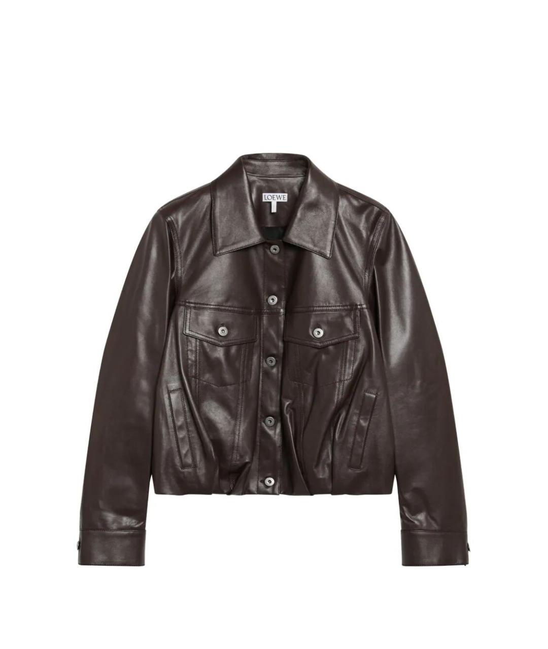 LOEWE Коричневая кожаная куртка, фото 1