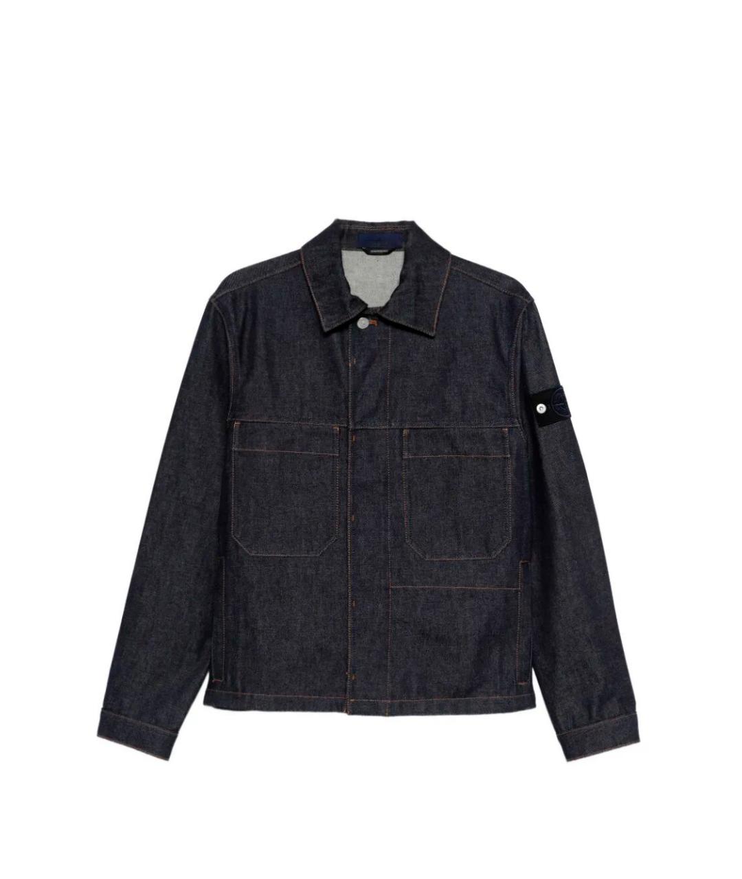 STONE ISLAND Темно-синяя хлопковая куртка, фото 1