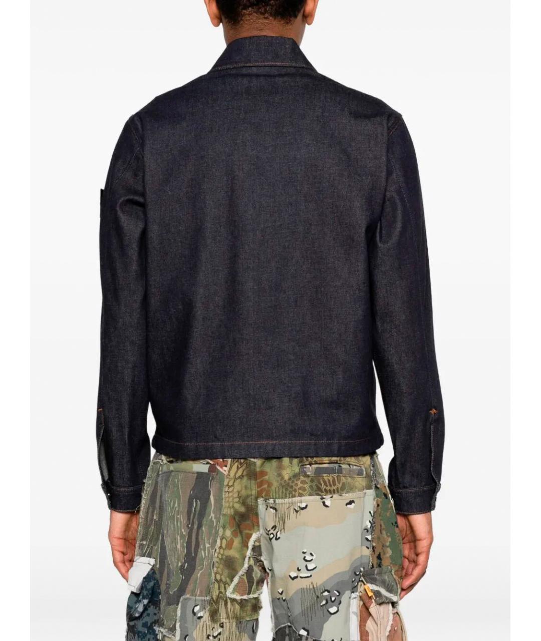STONE ISLAND Темно-синяя хлопковая куртка, фото 5