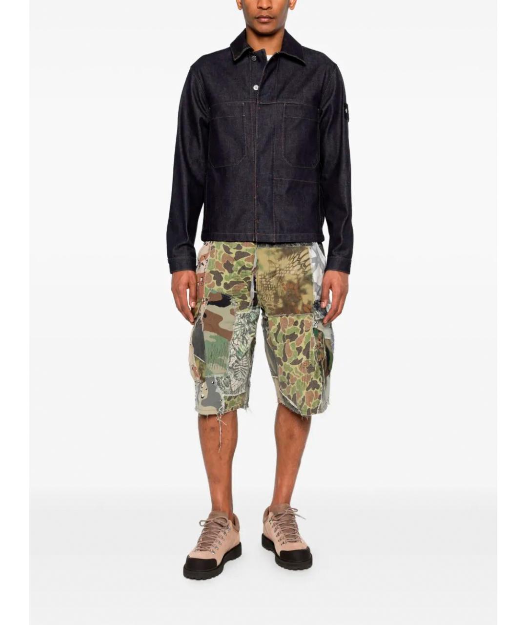 STONE ISLAND Темно-синяя хлопковая куртка, фото 2