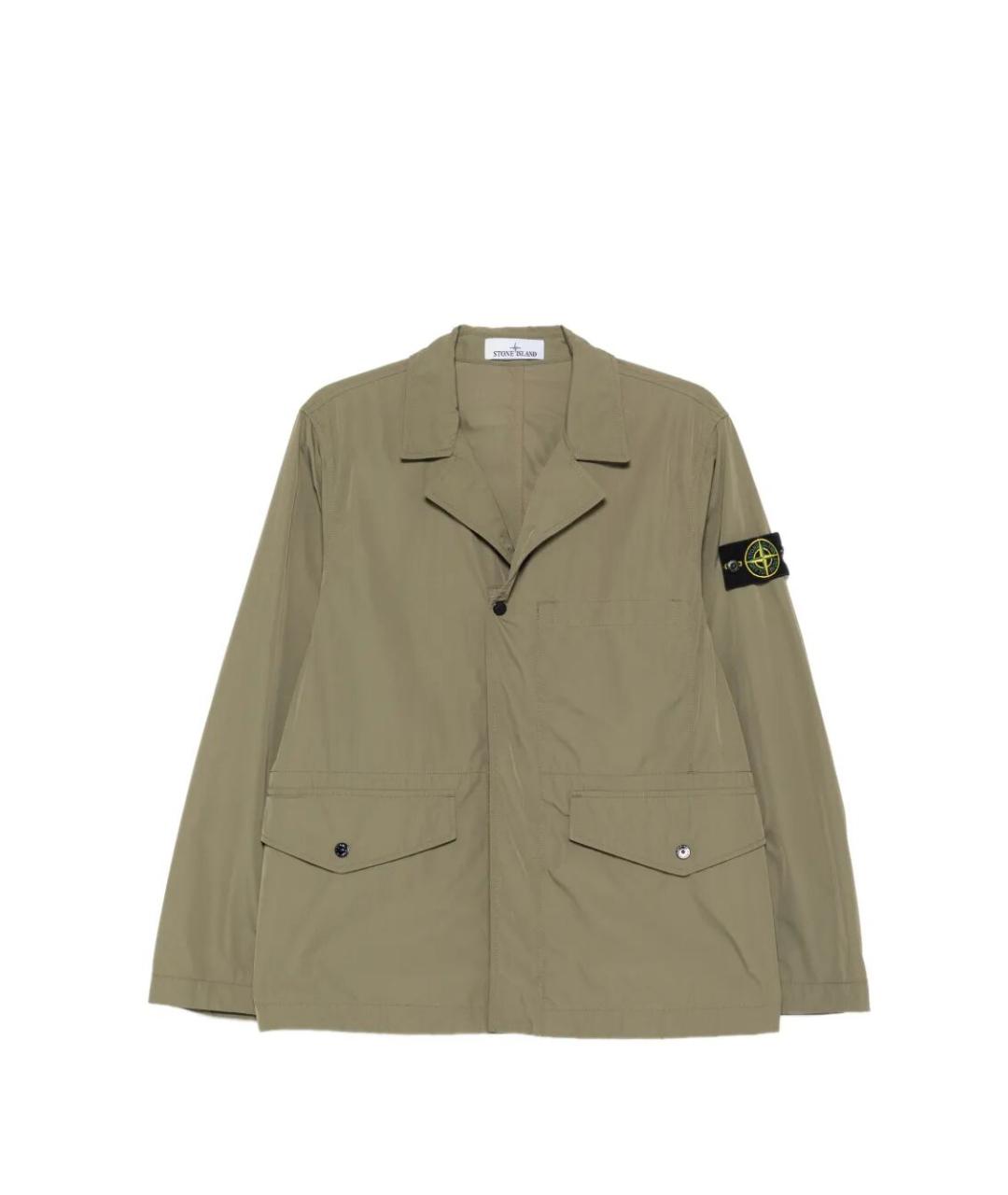 STONE ISLAND Зеленая полиэстеровая куртка, фото 1