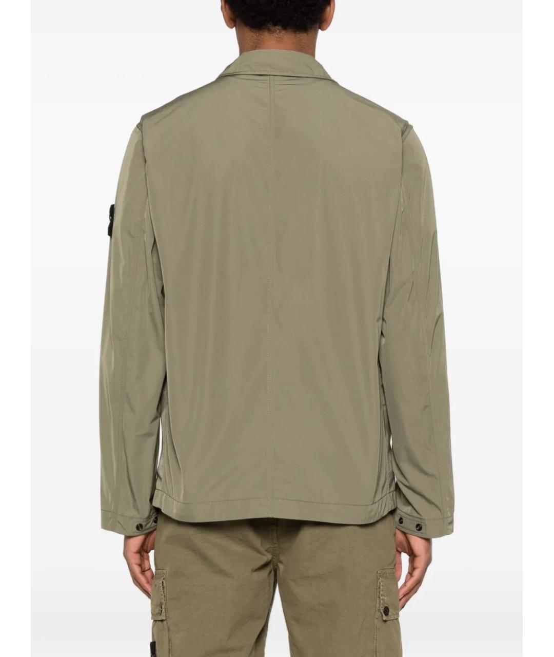 STONE ISLAND Зеленая полиэстеровая куртка, фото 4