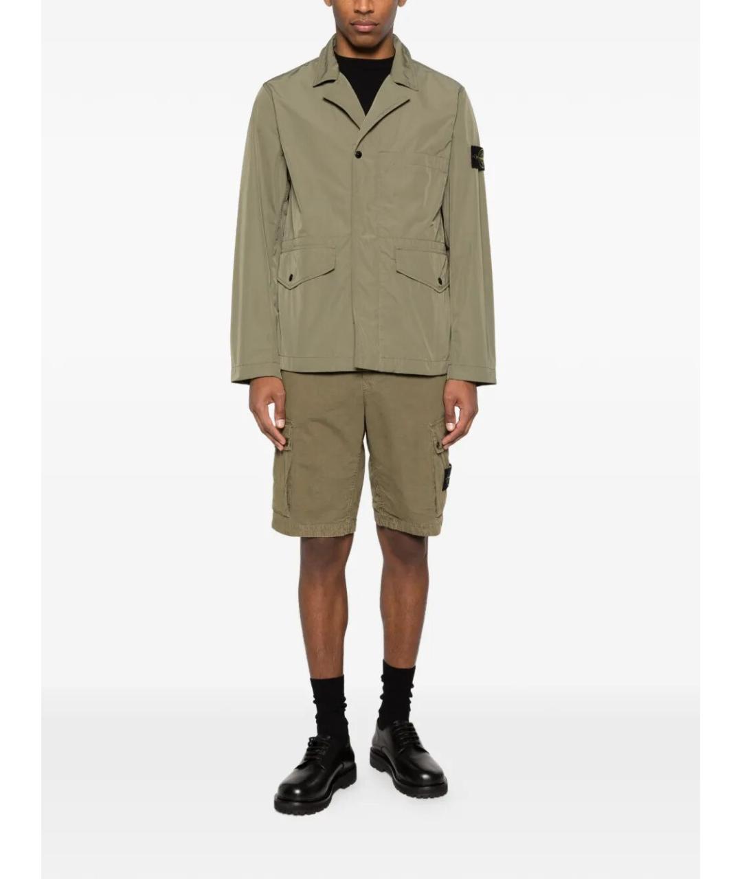 STONE ISLAND Зеленая полиэстеровая куртка, фото 2
