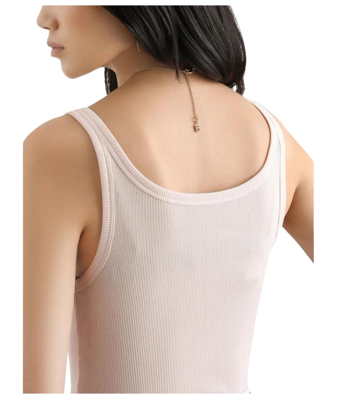 DOLCE&GABBANA Розовая хлопковая майка, фото 3