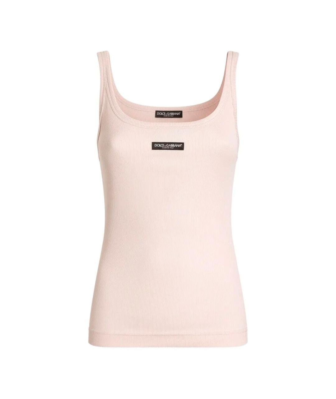 DOLCE&GABBANA Розовая хлопковая майка, фото 1