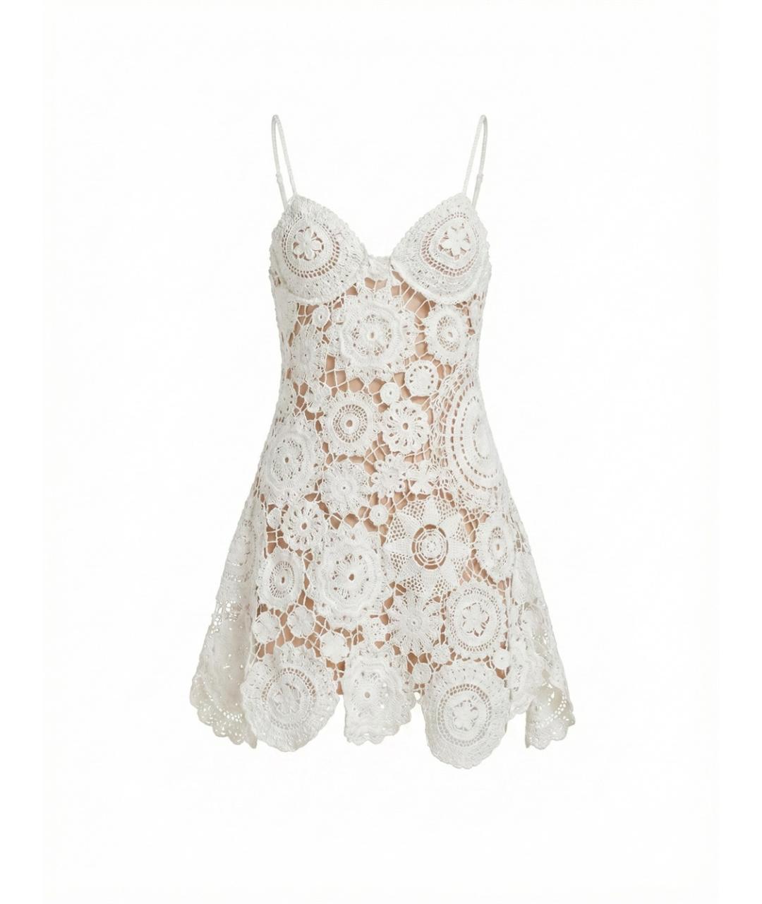 SELF-PORTRAIT Белое хлопковое повседневное платье, фото 1