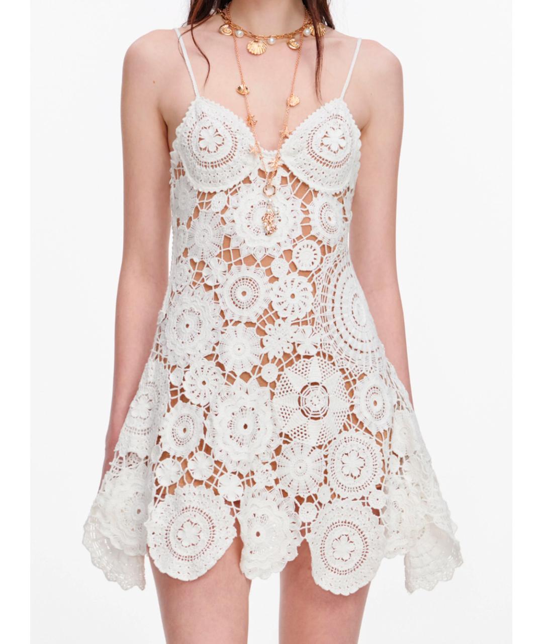 SELF-PORTRAIT Белое хлопковое повседневное платье, фото 5