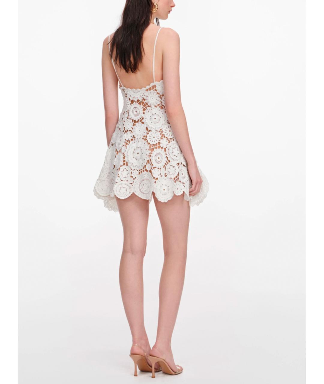 SELF-PORTRAIT Белое хлопковое повседневное платье, фото 4