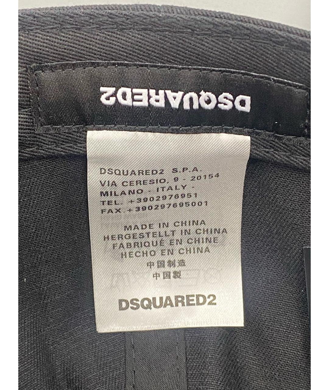 DSQUARED2 Черная хлопковая кепка/бейсболка, фото 5