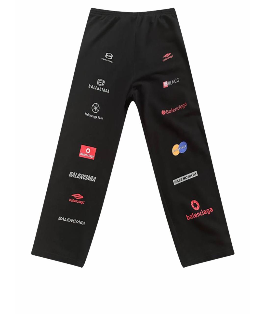 BALENCIAGA Черные хлопковые повседневные брюки, фото 1