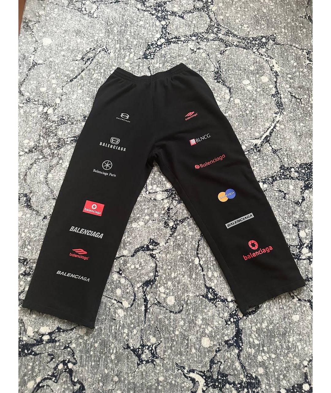 BALENCIAGA Черные хлопковые повседневные брюки, фото 5