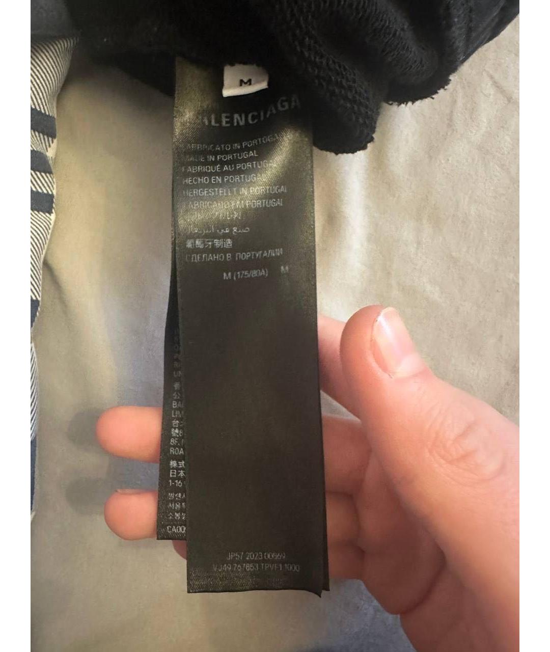 BALENCIAGA Черные хлопковые повседневные брюки, фото 4