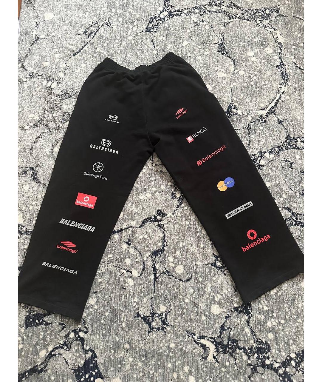 BALENCIAGA Черные хлопковые повседневные брюки, фото 2