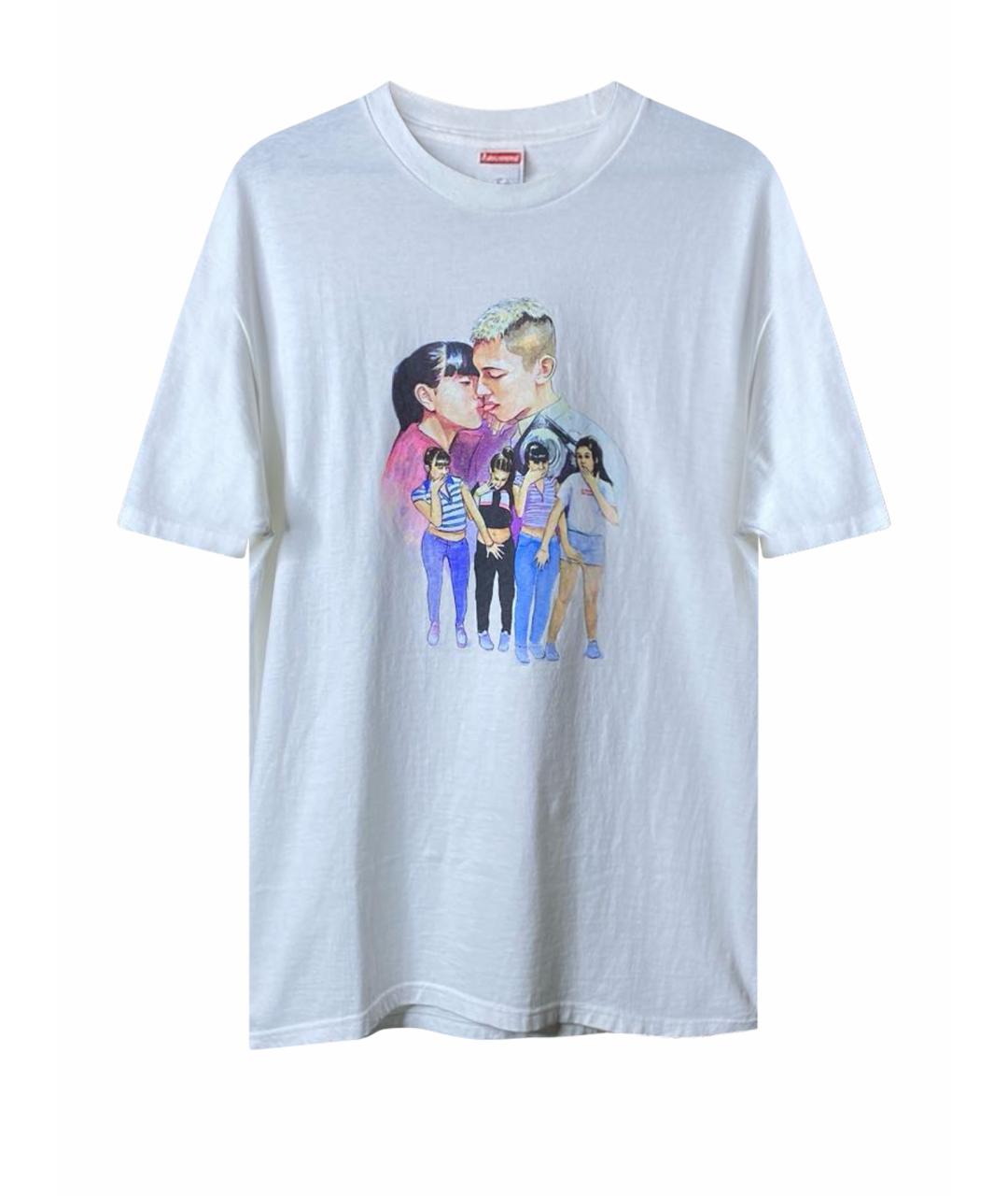 SUPREME Белая хлопковая футболка, фото 1