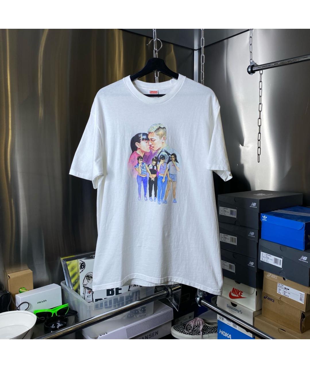 SUPREME Белая хлопковая футболка, фото 9